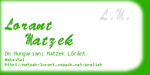 lorant matzek business card