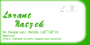 lorant matzek business card